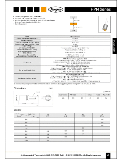 Jianghai [polymer thru-hole] HPN Series