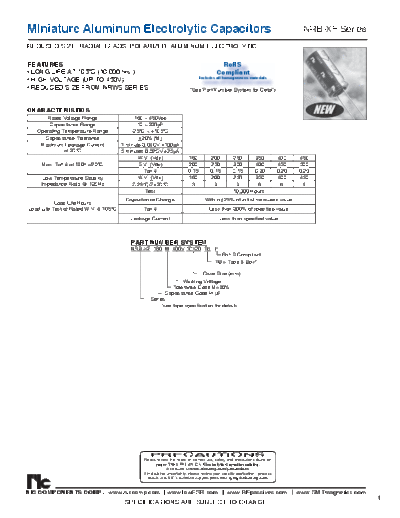 NIC [radial thru-hole] NRBXF Series