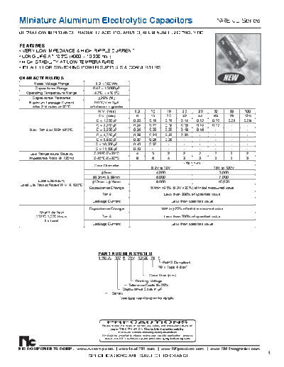 NIC [radial thru-hole] NRE-JL Series