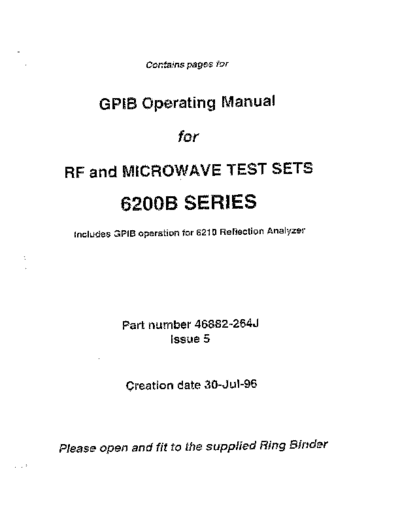 MARCONI 6200B Series GPIB Operating