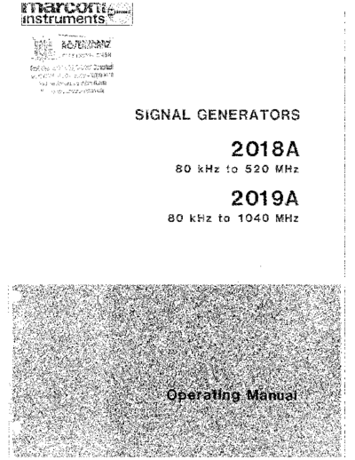MARCONI 2018A 2019A Operation
