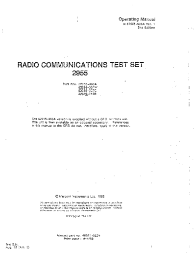 MARCONI 2955 Operating