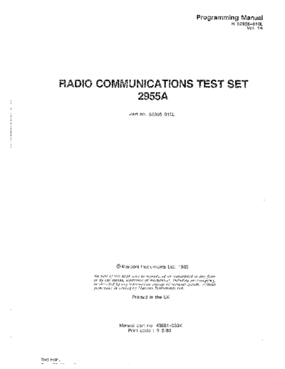 MARCONI 2955A Programming