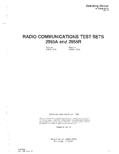 MARCONI 2955A_2955R Operating