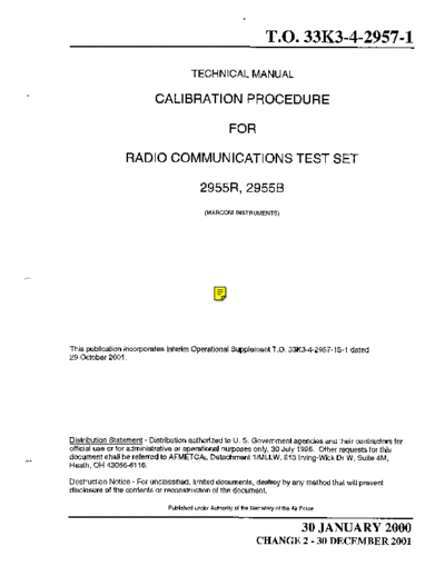 MARCONI 2955B Calibration