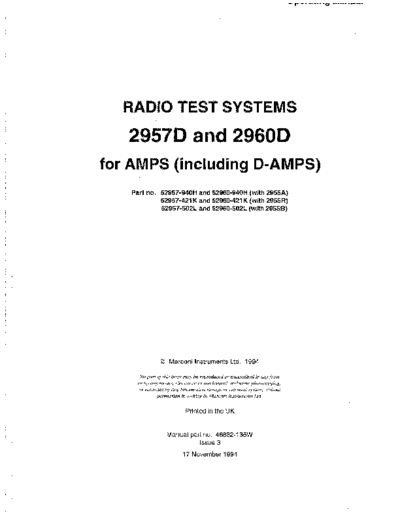 MARCONI 2957D_2960D Operating
