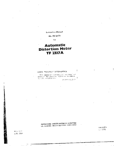 MARCONI TF2337A Instructions