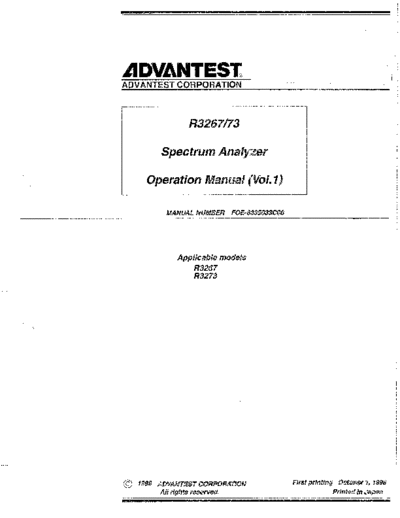 ADV R3267 73 Spectrum Anayler Operation