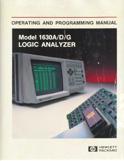 01630-90915 1630A D G Operating and Programming Oct85