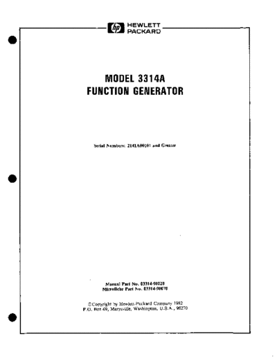 03314-90020 3314A Operating 1982