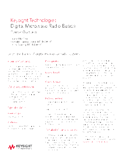 5988-4490EN Digital Microwave Radio Basics - Course Overview c20140910 [2]