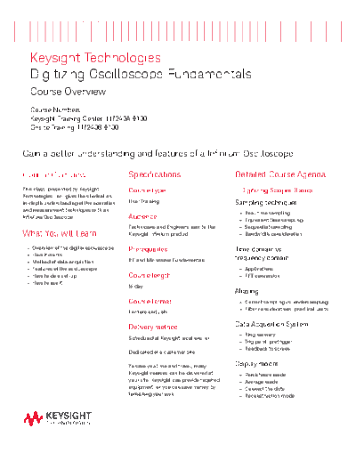 5988-3440EN Digitizing Oscilloscope Fundmentals - Course Overview c20140811 [2]