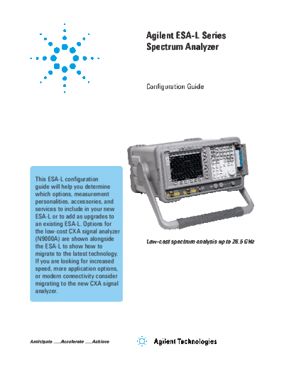 5989-9952EN ESA-L Spectrum Analyzer - Configuration Guide c20131125 [8]