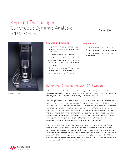 5990-4207EN Continuous Dynamic Analysis (CDA) Option - Data Sheet c20141125 [2]