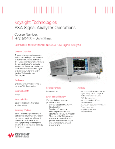 5990-5525EN PXA Signal Analyzer Operations - Data Sheet c20140905 [2]