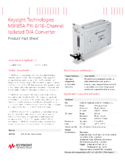 5990-7723EN M9185A PXI 8 16-Channel Isolated D A Converter - Flyer c20140829 [2]