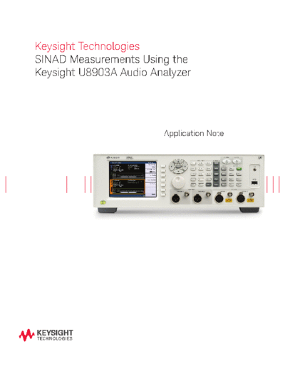 5990-8047EN SINAD measurements Using the Keysight U8903A Audio Analyzer - Application Note c20140816 [14]