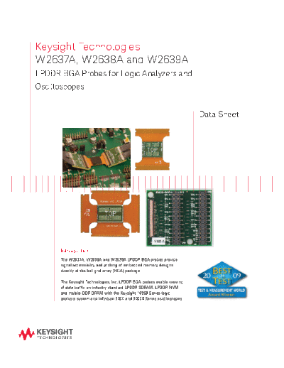 5990-3892EN W2637A_252C W2638A and W2639A LPDDR BGA Probes for Logic Analyzers and Oscilloscopes - Data Sheet c20140723 [12]