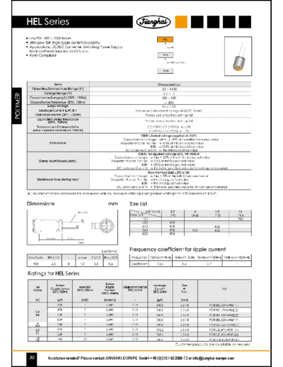 Jianghai [polymer thru-hole] HEL Series