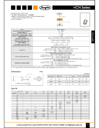 Jianghai [polymer thru-hole] HCN Series