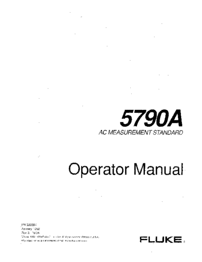 FLUKE 5790A Operator