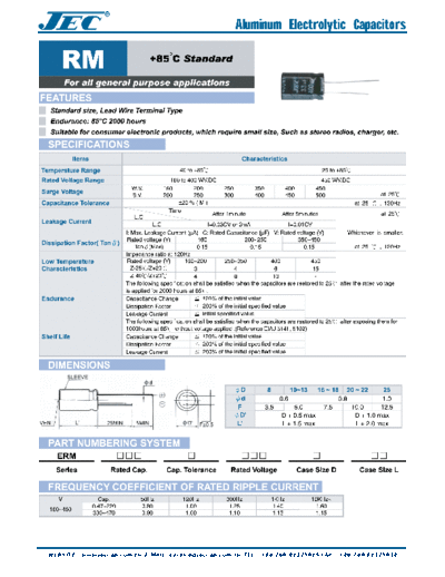JEC [radial thru-hole] RM Series