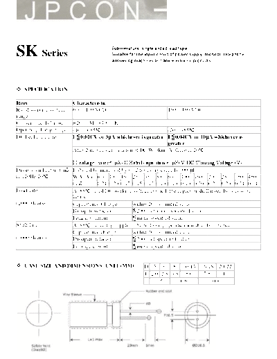 JPCON [radial thru-hole] SK Series Series