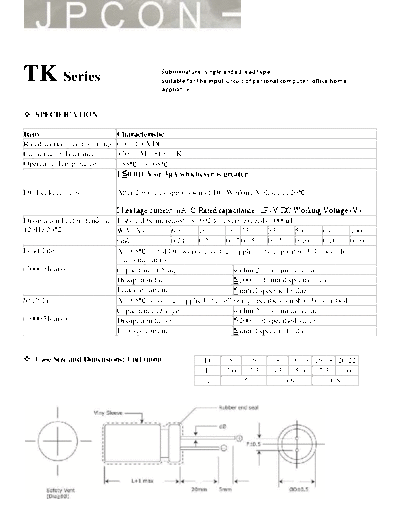 JPCON [radial thru-hole] TK Series Series