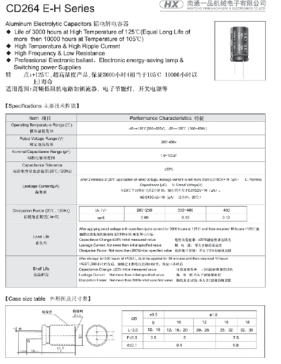 HX [radial thru-hole] CD264-E-H Series
