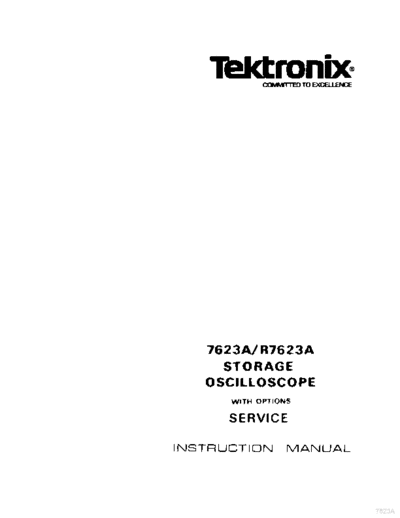 7623A, R7623A Storage Oscilloscope (w. options) (service) (1944) WW