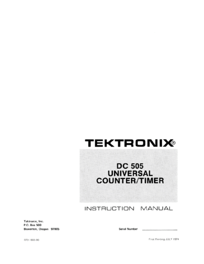 DC505 Universal Counter-Timer (Plugin) (1974) WW