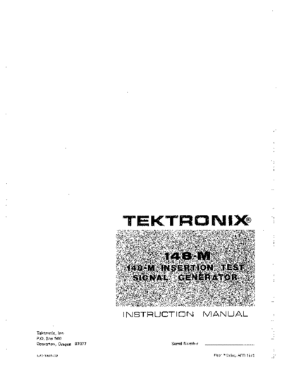 TEK 148-M Instruction