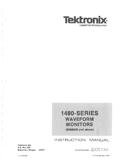 TEK 1480 Series Instruction Manual