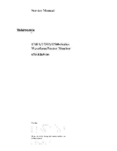 TEK 1740A_252C 1750A_252C 1760 Series Service