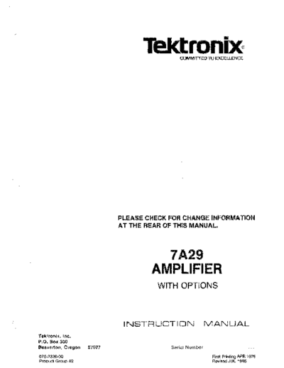 TEK 7A29 Instruction