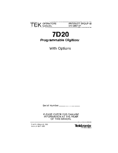 TEK 7D20 Operator
