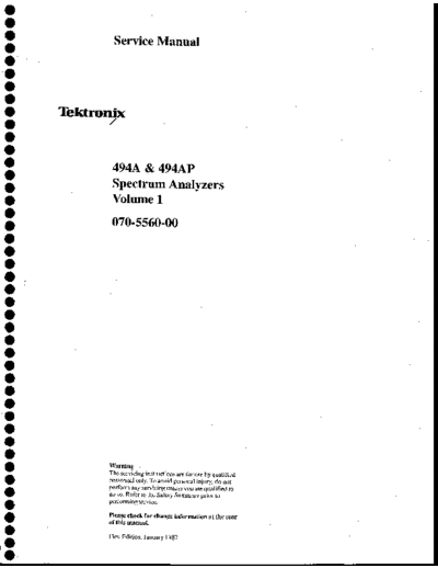 TEK 494A_252C 494AP Service Vol 1