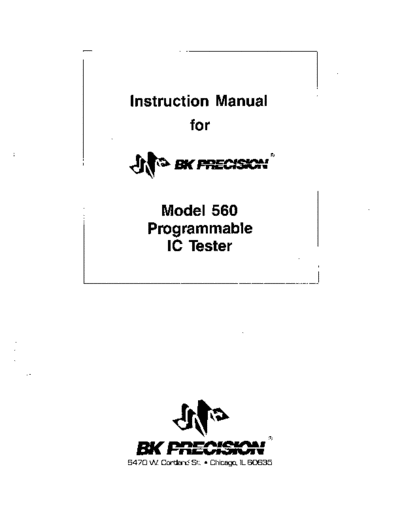 bk560 instruction manual