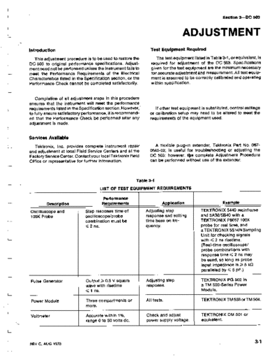 dc503 adjustment procedure