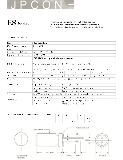 JPCON [radial thru-hole] ES Series Series