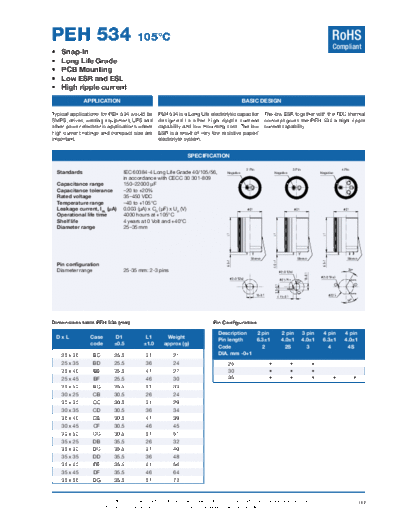 Kemet [snap-in] PEH534 Series