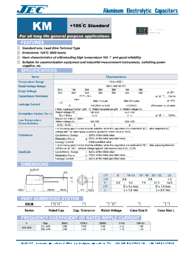 JEC [radial thru-hole] KM Series