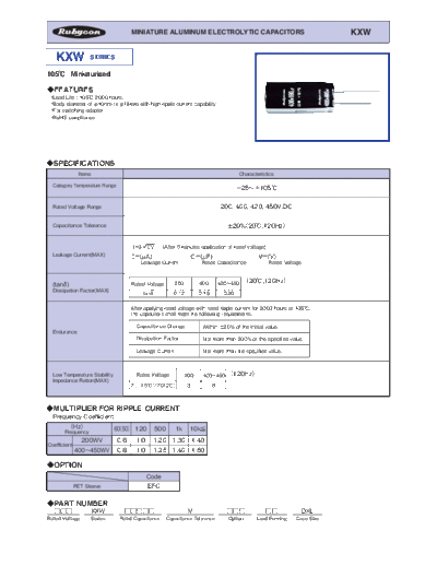 Rubycon [radial thru-hole] KXW Series