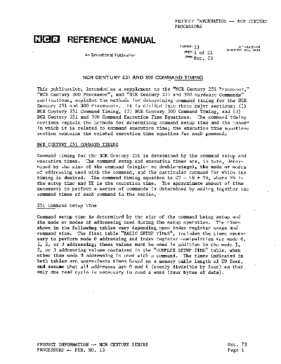 13_Century251-300hwTiming_Oct73