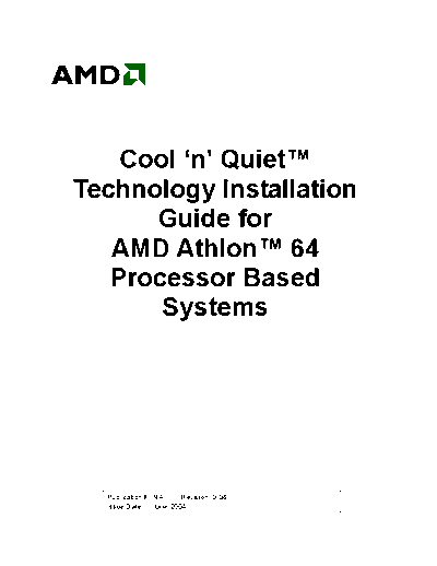 Cool_2527n_2527Quiet Technology Installation Guide for AMD Athlon 64 Processor Based Systems. [rev.0.04].[2004-06]