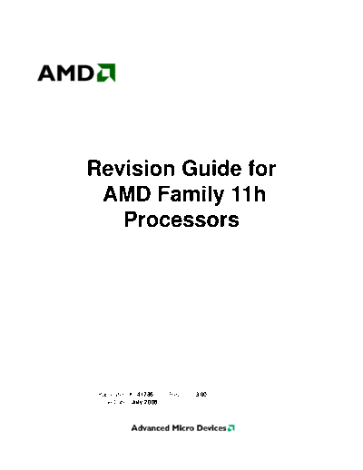 Revision Guide for AMD Family 11h Processors. [rev.3.00].[2008-07-30]