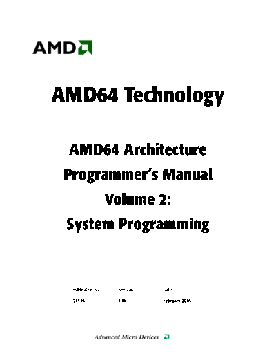 AMD64 Architecture Programmer_2527s Manual. Vol.2 - System Programming. [rev.3.10].[2005-02]
