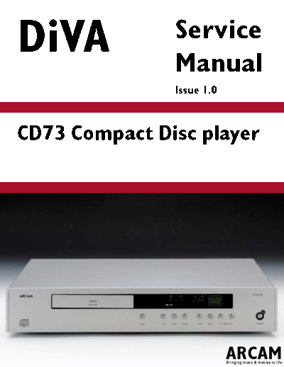 hfe_arcam _diva_cd73_service