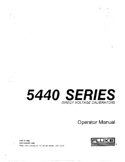 FLUKE 5440 Operations
