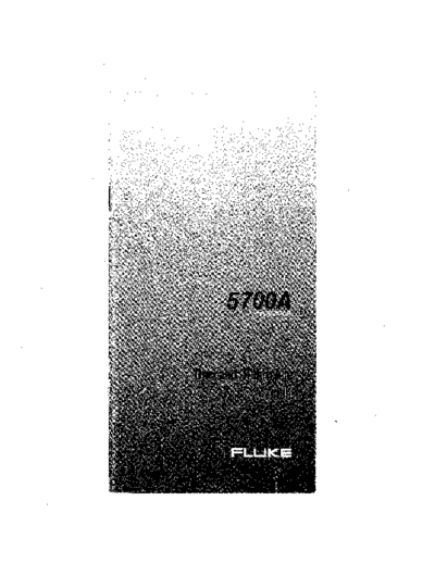 FLUKE 5700A Operator Reference Guide